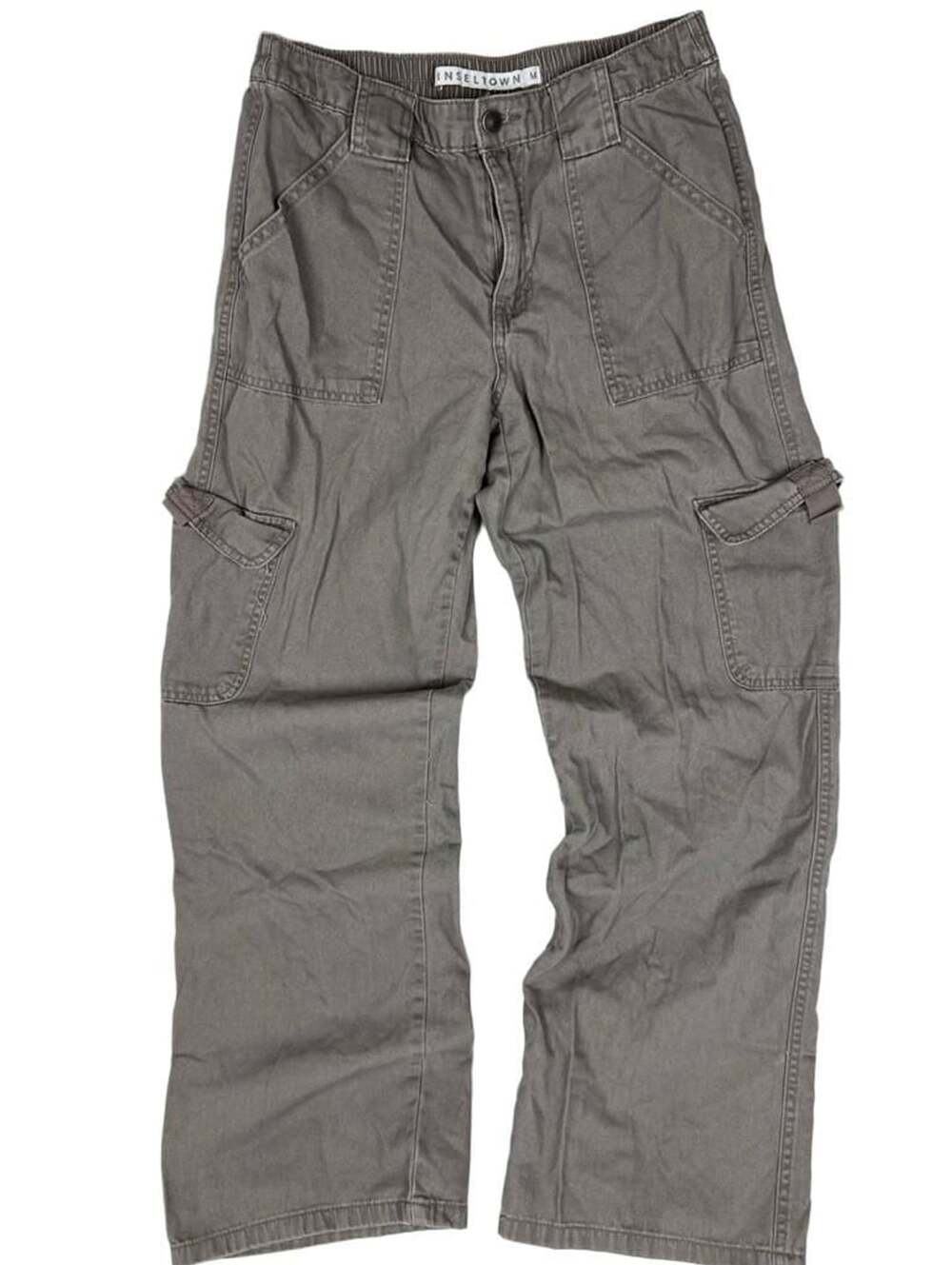 Tinsel Town Cargo Pants Size M Grey Utility Relaxed